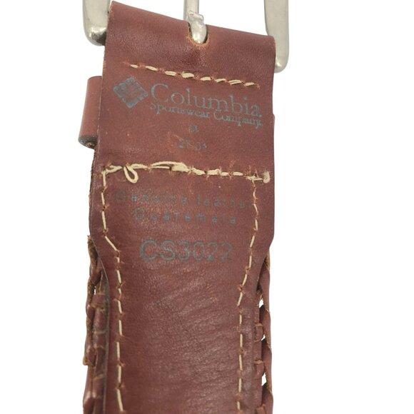 Columbia Belt Womens Size Medium 27-31 Leather Woven Gaucho Western - Picture 3 of 7